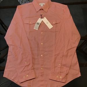Calvin Klein Stretch linen collared shirt